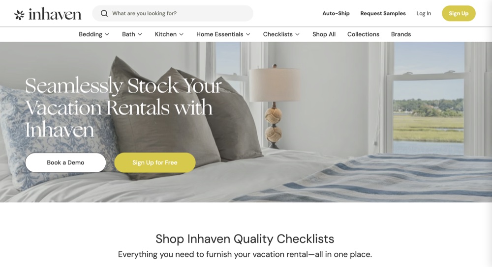 Inhaven hospitality commerce homepage